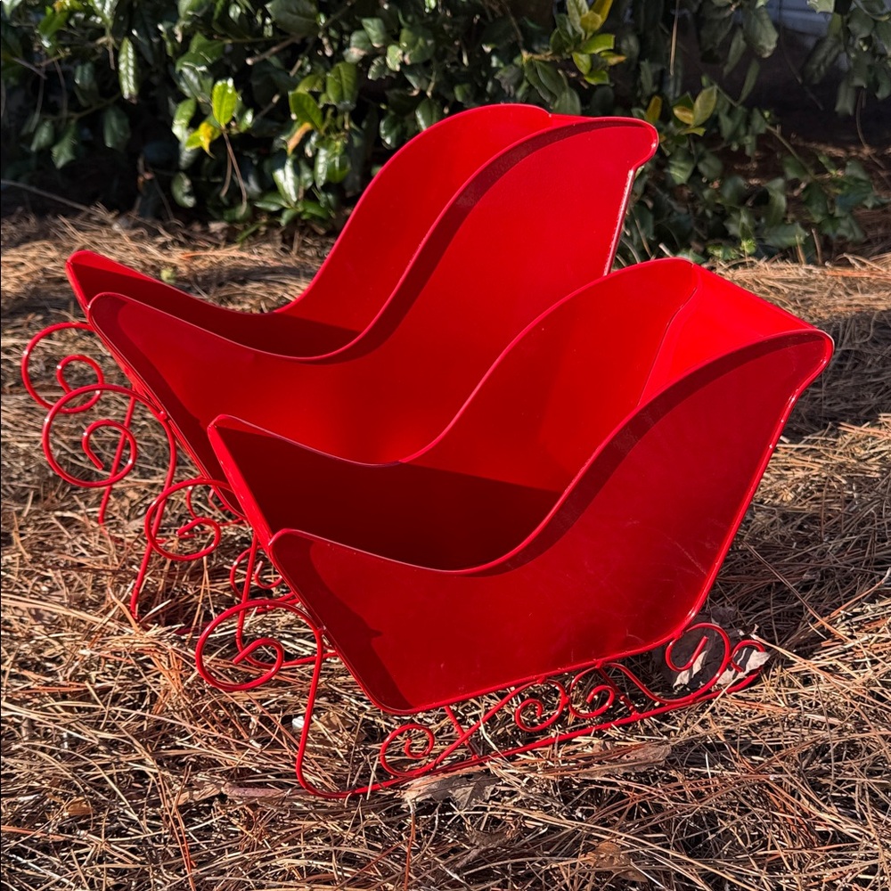 Red Decorative Sleigh Set - NWT